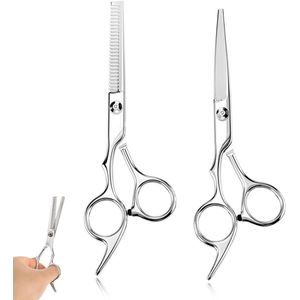 Allecto plus - Stylingschaar voor thuis en kapsalon - 2 stuks ultrascherpe haarschaar van roestvrij staal