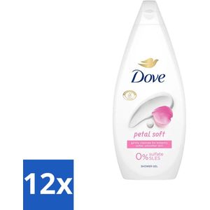 Dove Petal Soft - Douchegel - Sulfaatvrij - 250 ml - Voordeelverpakking - 12 stuks