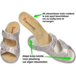Berkemann - JANNA - Slippers - Zilver - Orthopedisch - Comfort