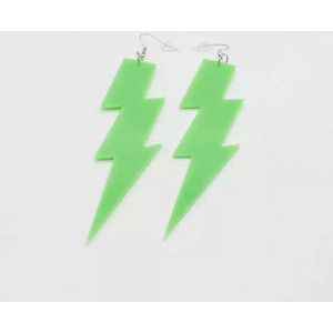 Akyol Oorbellen groene bliksemschicht - oorbel - carnaval oorbellen - neon groene oorbellen-leuke neon groene oorbellen - groene oorbel - foute feest - foute party - carnaval-90s -90´s -dames-kleur-verjaardag-cadeau-neon groen oorbe