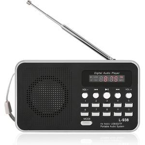 Draagbare radio digitale radio draagbare HiFi muziek luidspreker ondersteuning FM-radio TF SD-kaart USB AUX met display wereld Universal FM 87.5-108