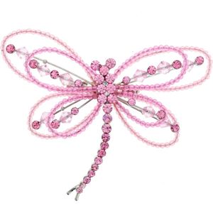 Roze libelle broche
