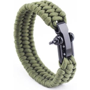 CHPN - Armband - Stoere armband - Nylon - Geknoopte armband - Outdoor - Survival - Groen - Bracelet - Cadeau - Vaderdag - Universeel - One size