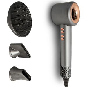 Super hair dryer - Föhn met diffuser - Ionische haardroger - Krullen - Grijs