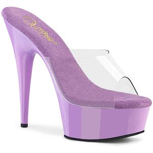Pleaser - DELIGHT-601 Muiltjes met hak - US 14 - 45 Shoes - Paars/Transparant