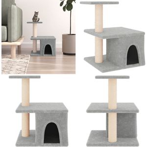 vidaXL Kattenmeubel met sisal krabpalen 48 cm lichtgrijs - Krabpaal - Krabpalen - Kattenpaal -