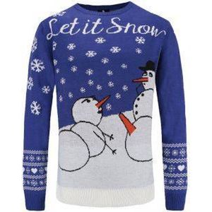 Sneeuwpoppen - Let it snow - Maat: M - Sneeuw spuiten Foute kersttrui - Gebreide kersttrui - Heren kersttrui - Dames kersttrui - Foute kersttruien - Kerst outfit - Kerstkleding - Lelijke kersttrui - Gekke kersttrui -