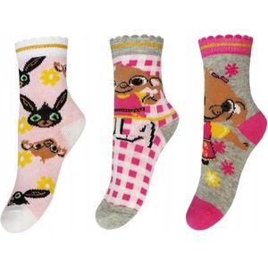 Bing Bunny - Bing Bunny sokken- 3 paar- meisjes- maat 19/22