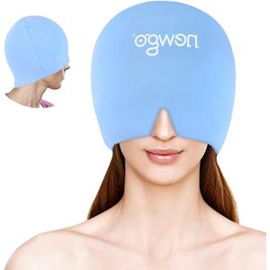 Migrainemasker volledige dekking voor koud kompres verlicht hoofdpijn sinus stress - lichtblauw