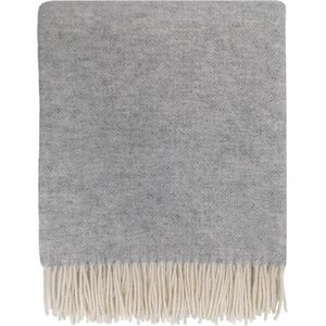 WOOOL Plaid - ZELANDIA (Lichtgrijs) - 140x200cm - 100% Nieuw-Zeelandse Wol