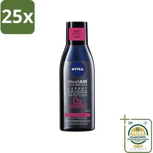 25 x Nivea - Expert Make-up Remover - Micellair Water - Gezichtsreinigingsmiddel - 200 ml - Grootverpakking - Make-up Remover - Micellair Water - Gezichtsreinigingsmiddel - Waterproof Make-up - Mascara Verwijderen