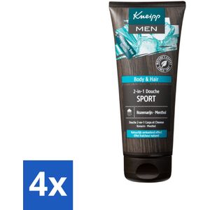 Kneipp - Sport Douche 2‑in‑1 - Men - 200 ml - Voordeelverpakking - 4 stuks