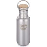 Klean Kanteen - RVS Drinkfles 532ml Brushed Stainless (w/Bamboo Loop Cap)