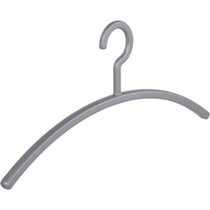 De Kledinghanger Gigant - Garderobehanger - Jassenhanger - Volwassenen - 6351 - 10 Stuks - Primus - Kunststof - Zilver - 45 cm - Kledinghanger - Kleerhanger (6351_20/10)