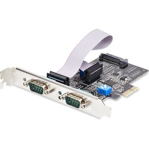 StarTech.com 2-Port PCIe Seriële Adapter Kaart, Quad PCI Express naar RS232/RS422/RS485 (DB9) Serial Kaart, Incl. Low-Profile Beugel, 16C1050 UART, Windows/Linux, TAA Compliant, Level-4 ESD Bescherming