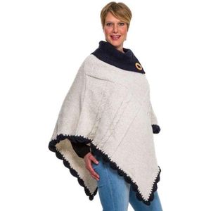 Poncho - omslagdoek - handgemaakt – hip - gerecycled - wol - katoen – green – yoga - duurzame kleding - maat M