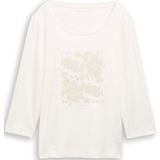 TOM TAILOR - Shirt - Beige - Jersey - Driekwart Mouw