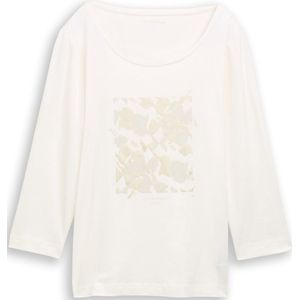 TOM TAILOR - Shirt - Beige - Jersey - Driekwart Mouw