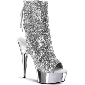 Pleaser - DELIGHT-1018G Plateau Laarzen - US 5 - 35 Shoes - Zilverkleurig