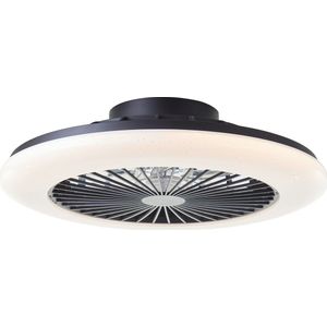 Brilliant Salerno - Plafondventilator - Met verlichting - LED 40W - 3000K-6500K - Dimbaar - Zwart- Zeer stil