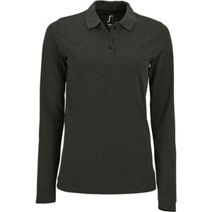 SOL'S Women´s Long-Sleeve Piqué Polo Shirt Perfect L02083 - Charcoal Melange - S