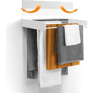 Droogrek wasrek - wandmontage - intrekbaar - inklapbaar wasrek voor binnen of buiten - ruimtebesparend compact slank design (70 cm wit) met 1 of 2 populaire zoekwoorden.