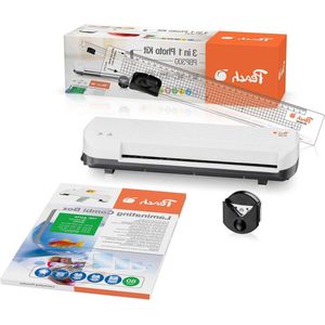 4-in-1 lamineerset inclusief lamineerapparaat - hoekronder - rolsnijder - geschikt voor alle gangbare folies - tot max. A4 - wit