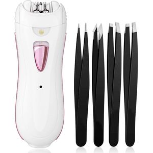Draadloze Mini Epilator voor Gevoelige Gebieden met 4 Pincetten en LED Licht