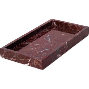 Marmer Dienblad - MOOISA - Tray rood 15x30cm - rond marmer dienblad - vierkant marmer dienblad - decoratie schaal - tapasplank - serveerplank