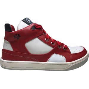 Naturino - Finnix - Mt 37 - veter rits hoge lederen sportieve sneakers - wit/rood