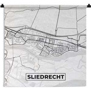 Wandkleed - Wanddoek - Plattegrond - Sliedrecht - Kaart - Stadskaart - 60x60 cm - Wandtapijt