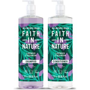 Faith in Nature - Lavender & Geranium - Shampoo (1000ml) & Conditioner (1000ml)