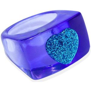 Dazzling & Hypnotic - Blue Midnight Love Hars Ring - Dames Ringen - Paars Ring - Zegelring - Kleurrijke Sieraden - 17.8mm Maat