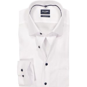 OLYMP Luxor modern fit overhemd, mouwlengte 7, structuur, wit
