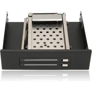 JHubers Goods - Interne SATA-rackkooi voor 2,5 Inch SSD en HDD - SATA I/II, 6 Gbps - Dual Bay Mobiele Rack - Ondersteunt OS X