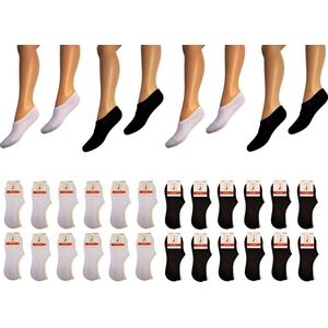 kousenvoetjes 24 paar black&white maat 35-39