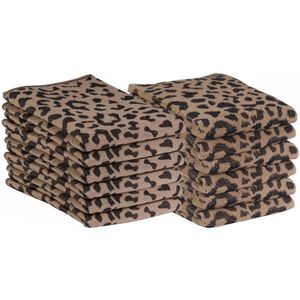 DoubleDry - Theedoeken Set - Luipaard - 12 Stuks - 100% Katoen - Hoge Absorptie