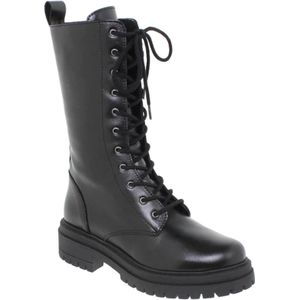 Military - Leren Enkellaarsjes voor dames