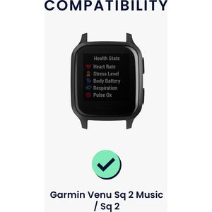 kwmobile nylon bandje voor smartwatch - geschikt voor Garmin Venu Sq 2 Music / Sq 2 - 14 - 22 cm - Polsbandje in donkergroen