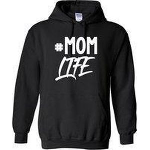 Hoodie zwart - Mom life - Moederdag cadeau - Maat M