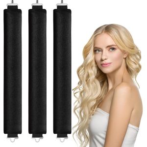 Heatless Curls - Haarrollers -Met haak- Zwart - 3 Stuks