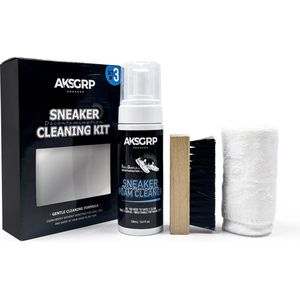 Sneaker Cleaning Kit - 3-in-1 Schoonmaakset met Foam Cleaner, Borstel en Doekje - Schoenverzorging - Schoonmaakset - Voor Schoenen van Leer, Suède, Canvas & Mesh - Grondige Reiniging en Bescherming