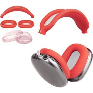 Beschermende Kit - AirPods Max Hoofdband Dekking + TPU Hoes - Rode - Zweetbestendig - Anti-kras