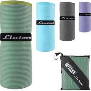Microvezelhanddoek Groot 180 x 80 cm Compacte sneldrogende sporthanddoek, strandhanddoek, reishanddoek en badhanddoek voor sportreizen Yoga Camping Strand Gym (groen, 180 x 80 cm)