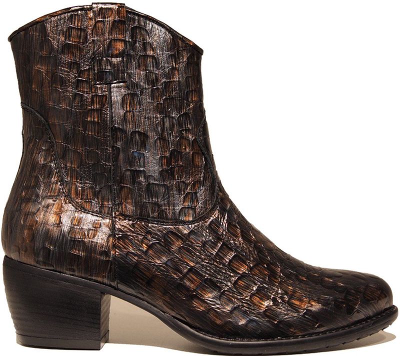 Footnotes - 51.001 - Enkellaarzen - Croco Patent Brown Antra