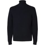 Selected Homme - SLHDANE LS KNIT STRUCTURE ROLL NECK - Heren Trui - Blauw - Regular Fit