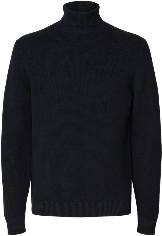 Selected Homme - SLHDANE LS KNIT STRUCTURE ROLL NECK - Heren Trui - Blauw - Regular Fit