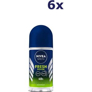 6x Nivea Deo Roll-on Men - Fresh Power 50 ml