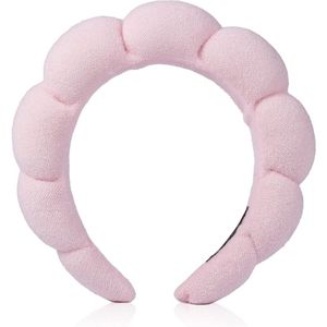 Hoofdband Vrouwen - Spa Spons Hoofdband - Make-up Verwijderen - Brede Hoofdband - Gezicht Wassen - Douche - Huidverzorging (Roze) .