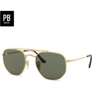 PB Sunglasses - Bridge Classic Small. - Zonnebril heren en dames - Gepolariseerd - Gouden metalen frame - Stijlvolle neusbrug
